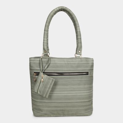 Women's Olive Green Polyurethane Tote Bag