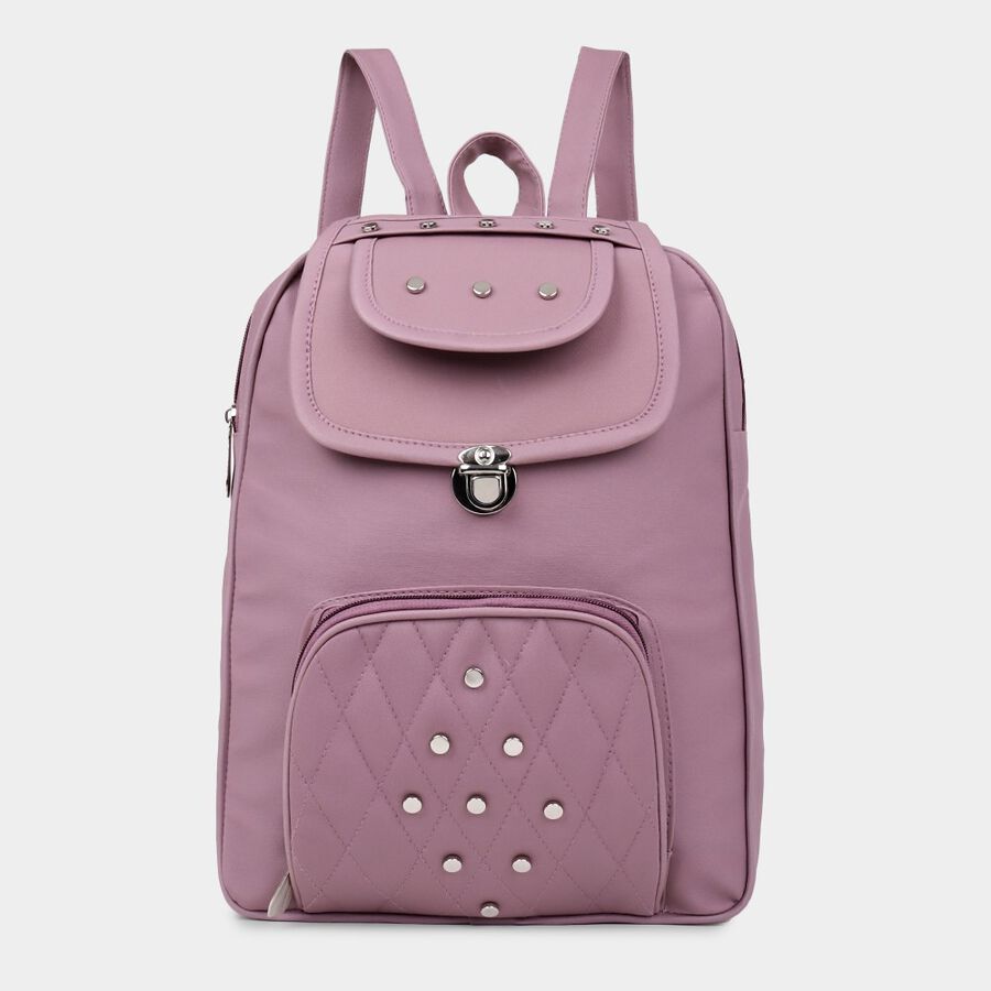 Women's Embellished Polyurethane Backpack, , large image number null
