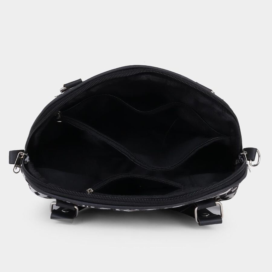 Women's Black Polyurethane Sling Bag, , large image number null