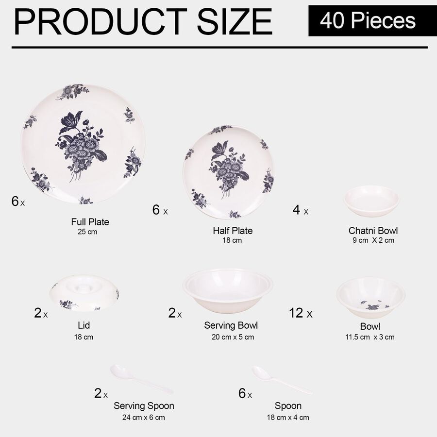 Melamine Dinner Set 40 Pcs, , large image number null