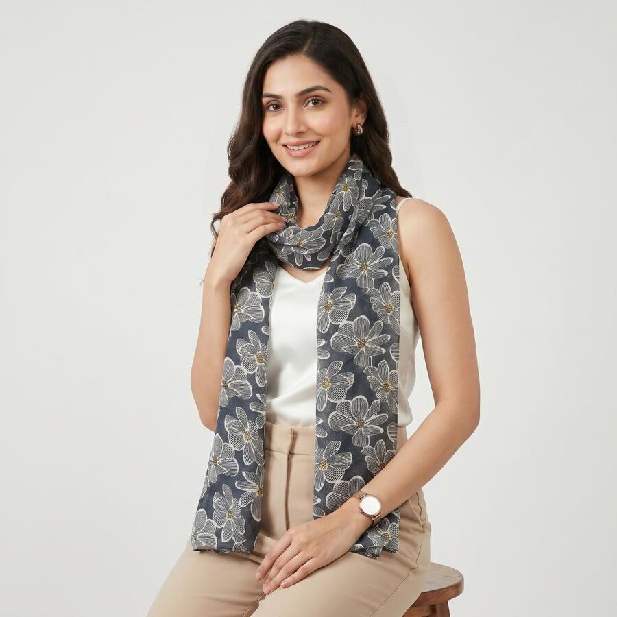 Woman's Black Scarf, , large