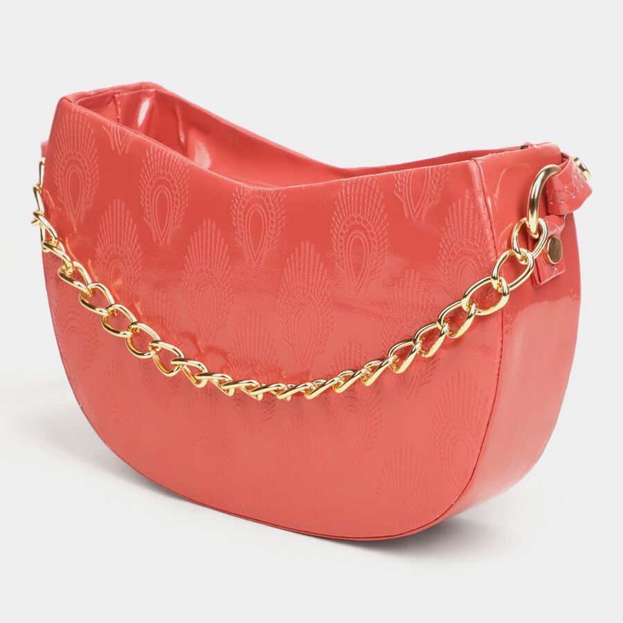 Women's Peach Polyurethane Sling Bag, , large image number null