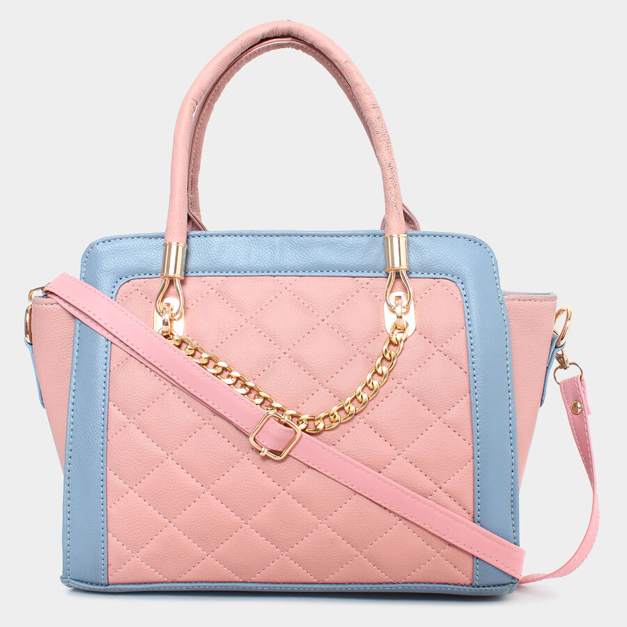 Women's Peach Polyurethane Tote Bag, , large image number null