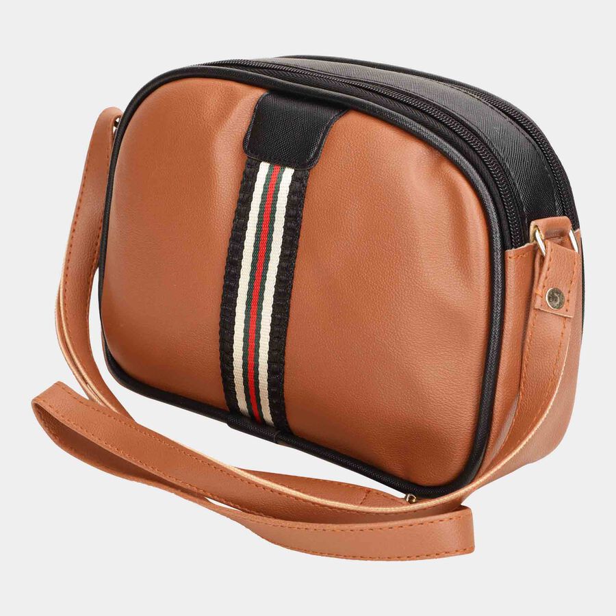 Women's Tan Polyurethane Handbag, , large image number null