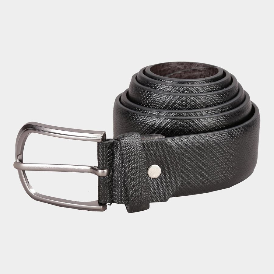 Men's Black Polyurethane Casual Belt, 38 in. Waist, , large image number null