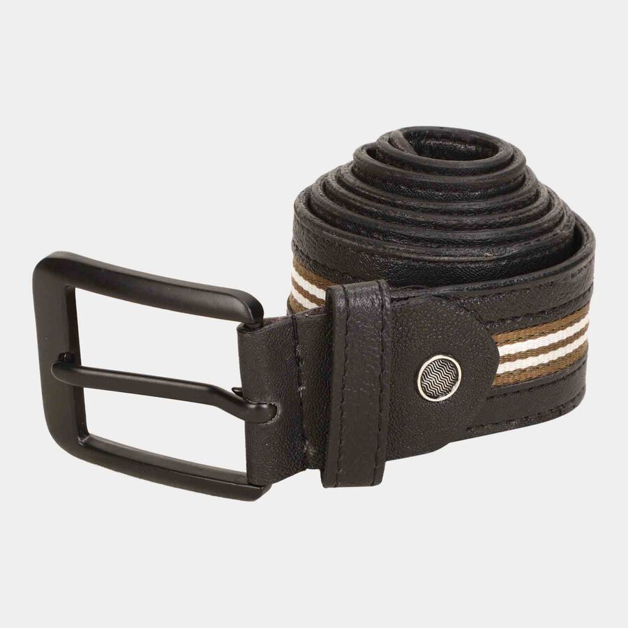 Men's Black Polyurethane Casual Belt, , large