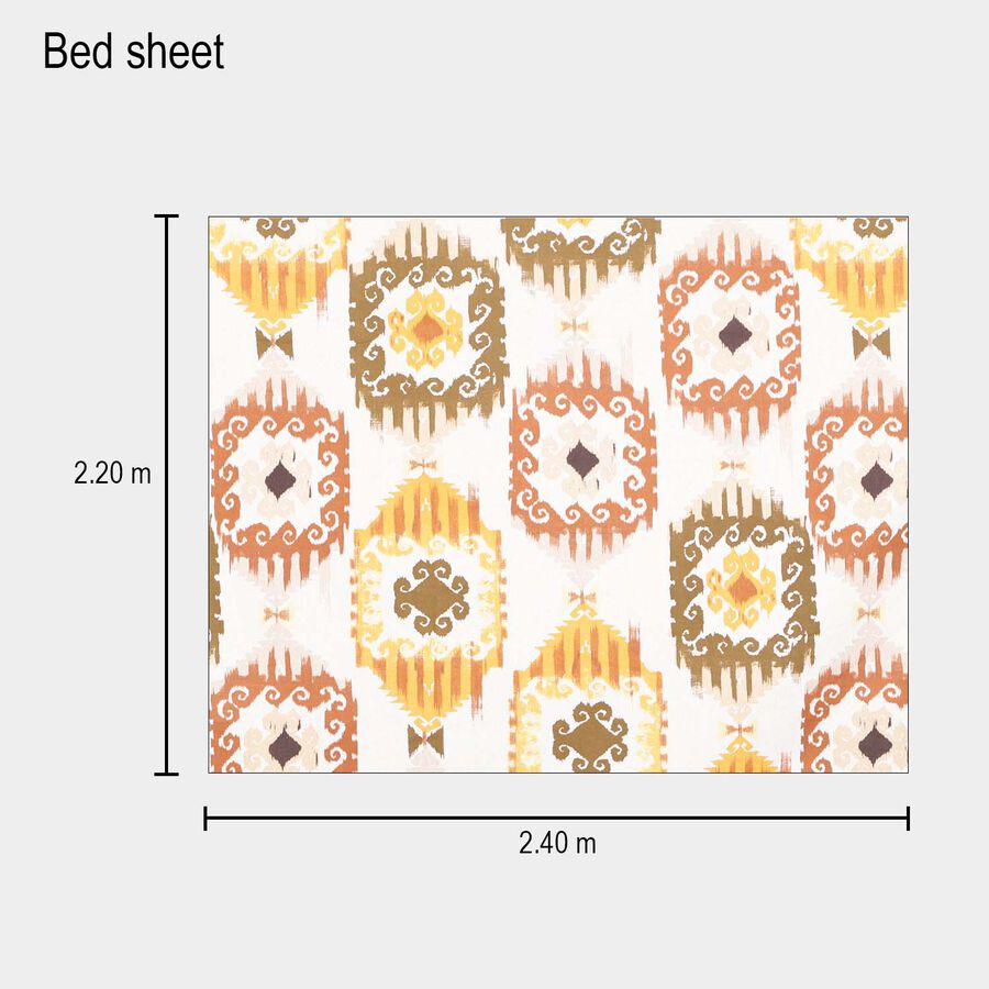 Orange Cotton Double Bedsheet With Pillow Cover, , large image number null