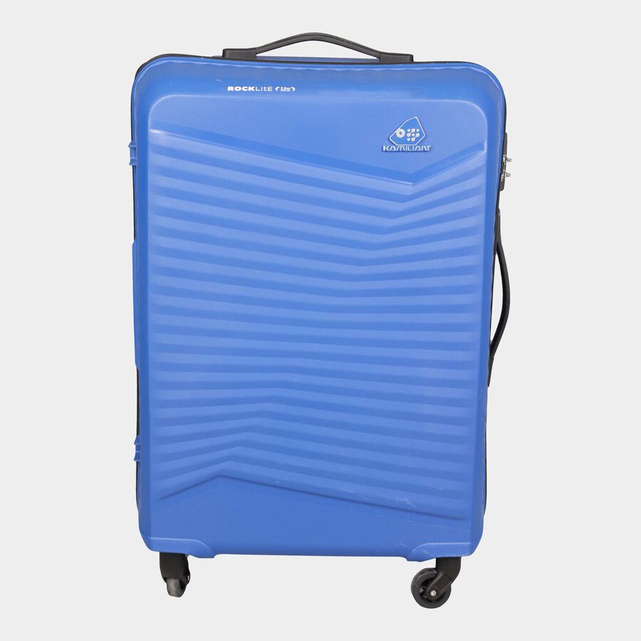 4-Wheel Blue Polypropylene Hard Case Trolley, Medium, , large image number null