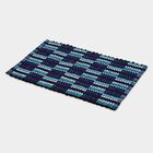 Blue Polyester Cotton Door Mat, , small