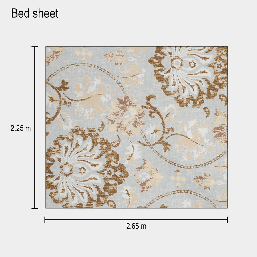 120 GSM White Polyester Double Bedsheet, , large image number null