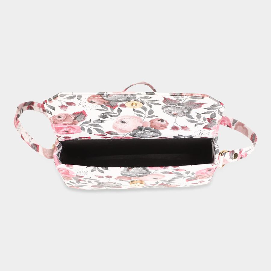 Women's Pink Polyurethane Sling Bag, , large image number null
