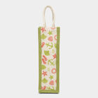 Light Green Printed Jute Bottle Bag, , small image number null