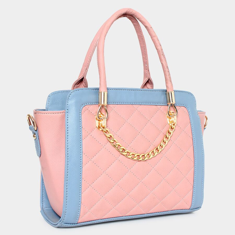 Women's Peach Polyurethane Tote Bag, , large image number null