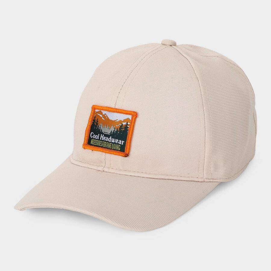 Men's Beige Fabric Caps, , large