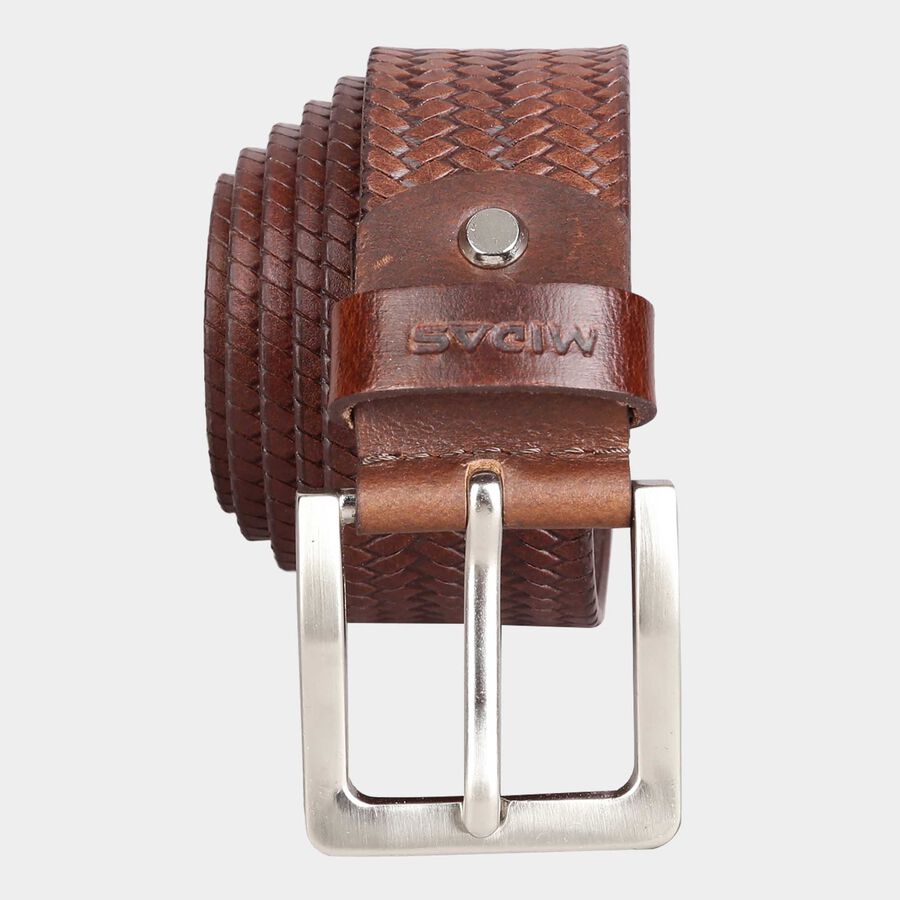 Men's Polyurethane Casual Belt, Size 32, Textured, , large image number null