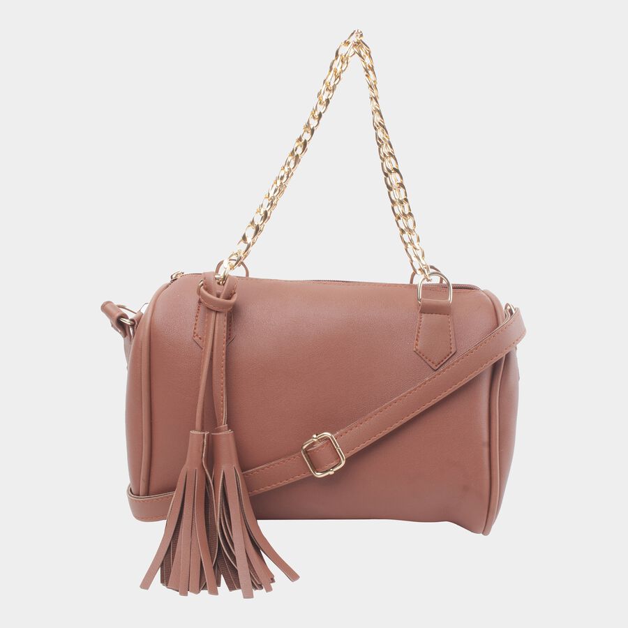 Women Embellished Tan Sling Bag, , large image number null