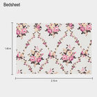 White Floral Printed Single Bedsheet, , small image number null