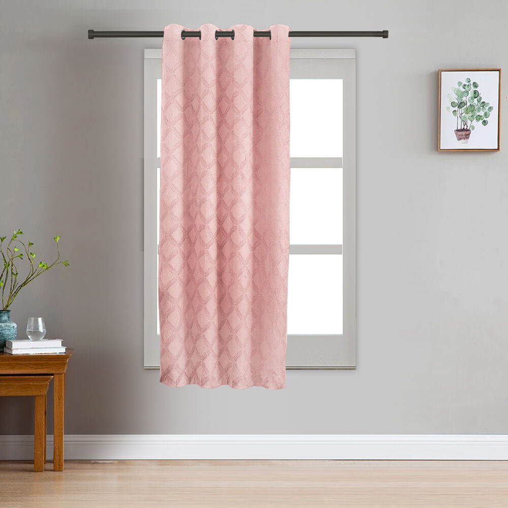 Home Beautiful                         5 ft. Pink Polyester Curtain