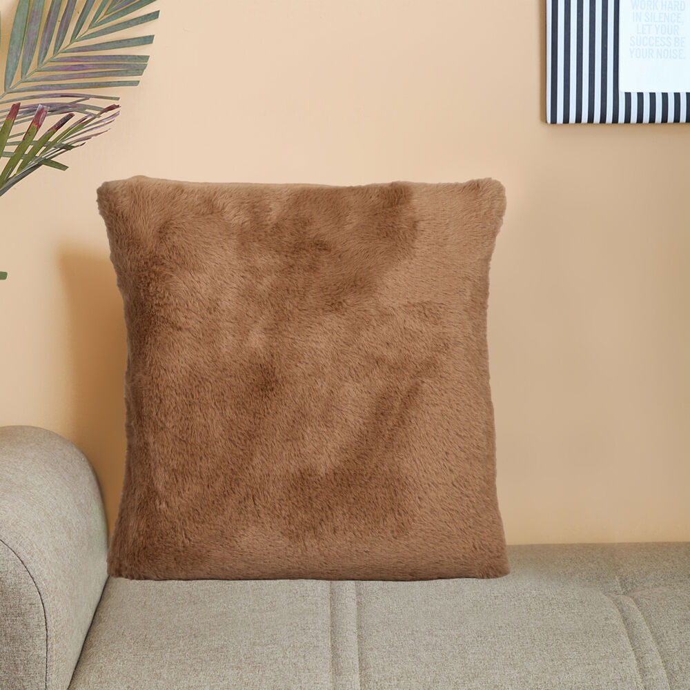 Home Beautiful                         Brown Polyester Cushion Cover