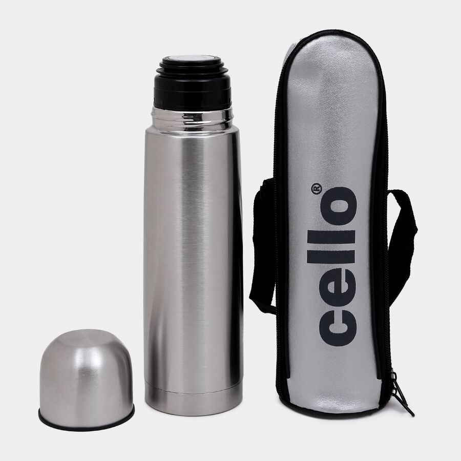 स्टेनलेस स्टील इंसुलेटेड पानी की बोतल,बैग के साथ (500ml), , large image number null