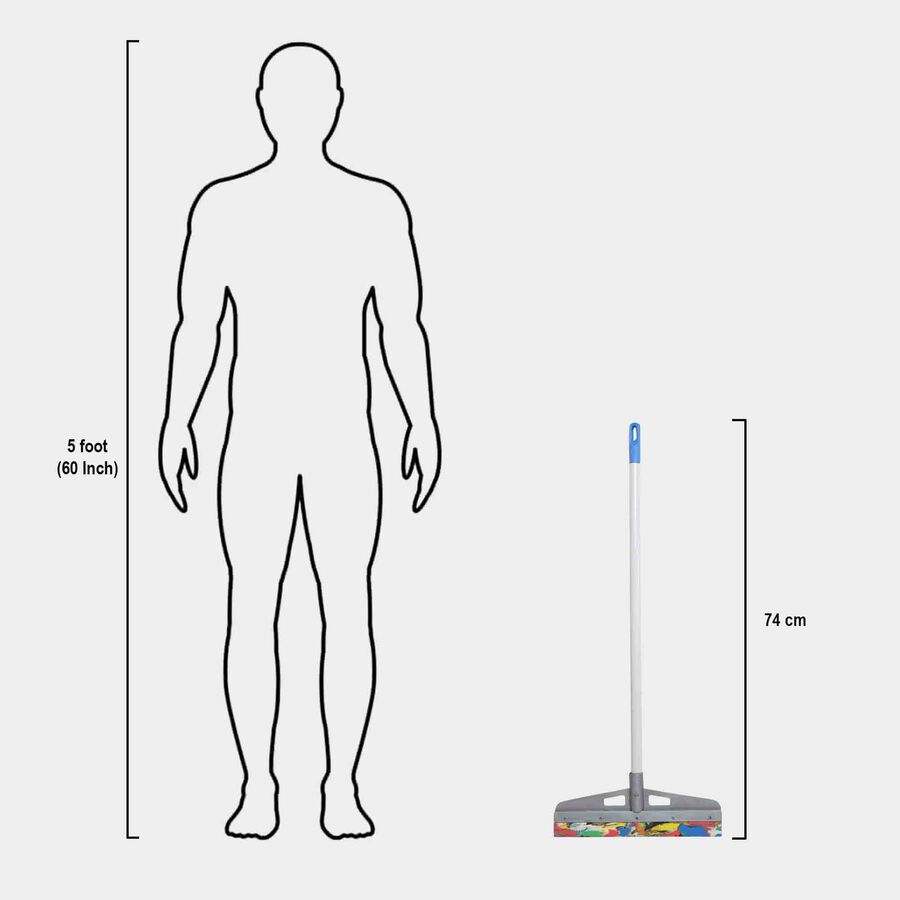 Plastic Bathroom Wiper With Metal Handle - Colour/Design May Vary, , large image number null