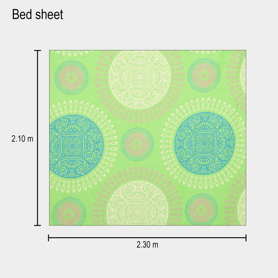 120 GSM Green Polycotton Double Bedsheet, , large image number null