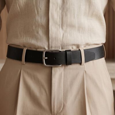 Men's Black PU Belt