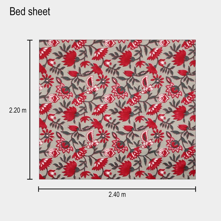 Pink Microfiber Double Bedsheet with Pillow Cover, , large