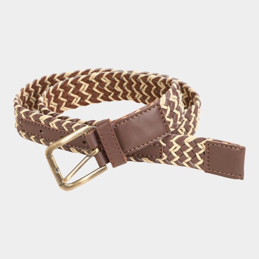 Men's Brown Canvas Casual Belt, , large image number null