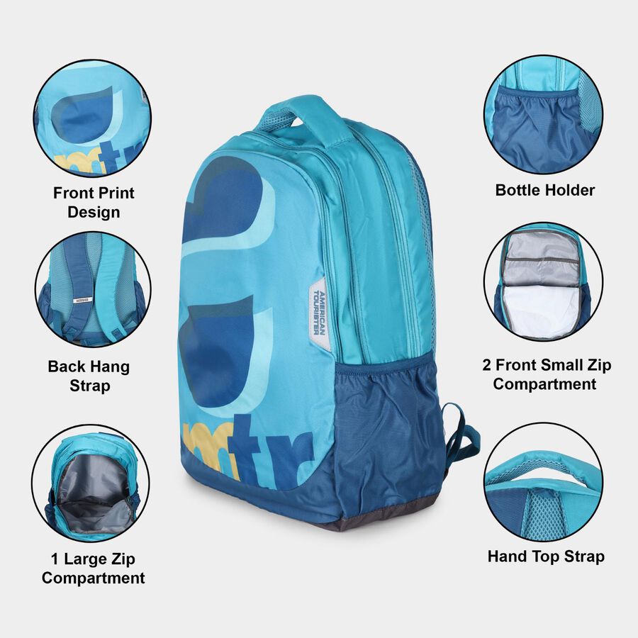 Light Blue Polyester Backpack, , large image number null