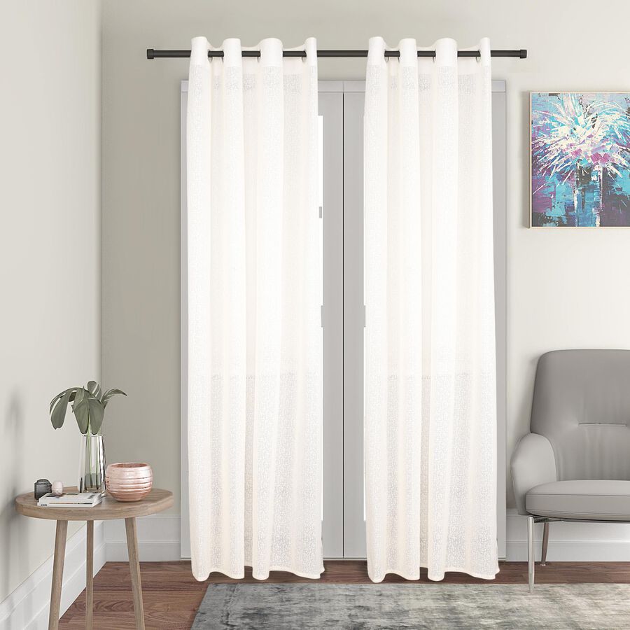 7ft. White Microfiber Door Curtain, , large image number null