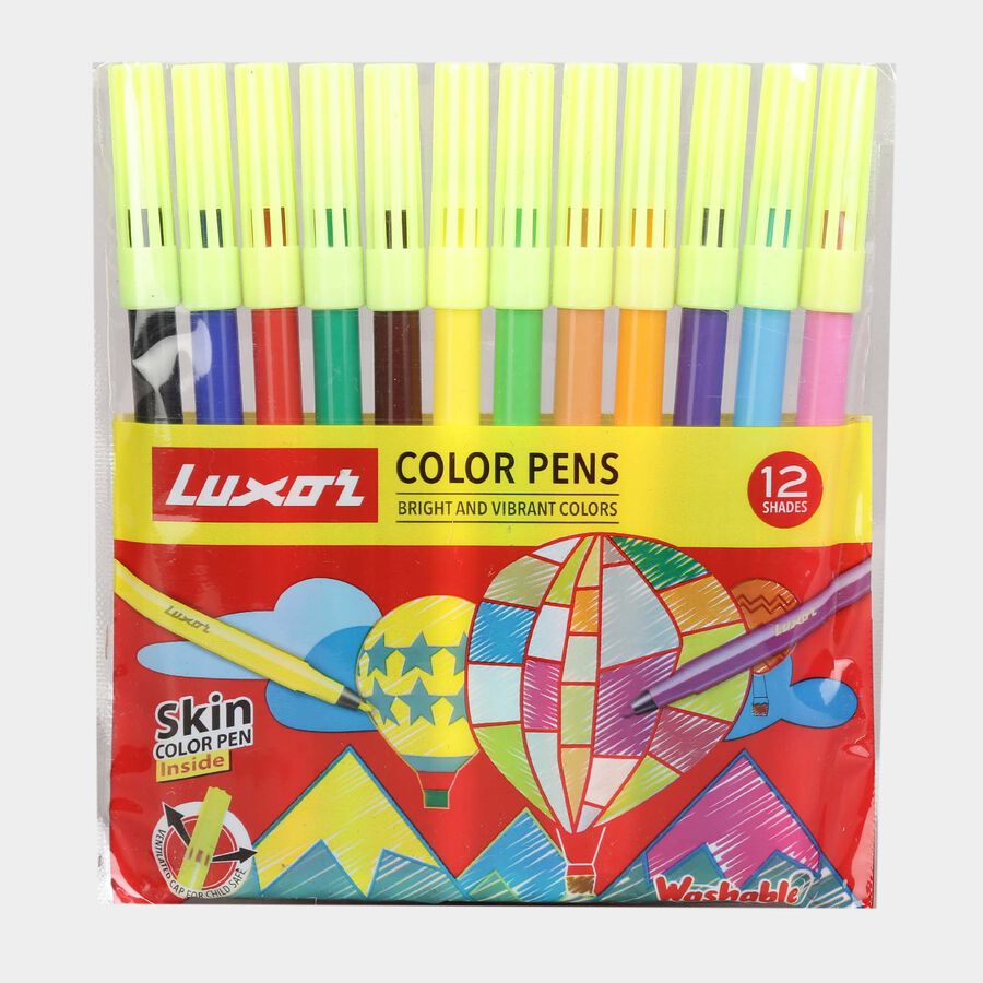 Plastic Sketch Pens- 12 Colour, , large image number null