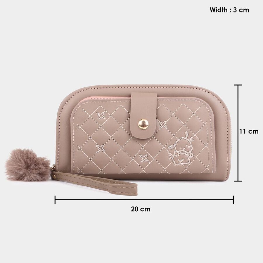 Women's Tan Polyurethane Long Wallet, , large image number null