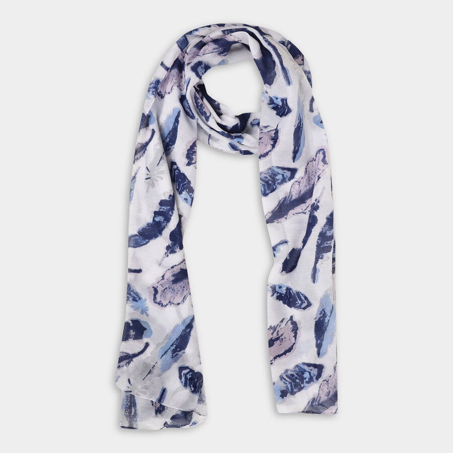 Women's White Cotton Scarfs, , large image number null