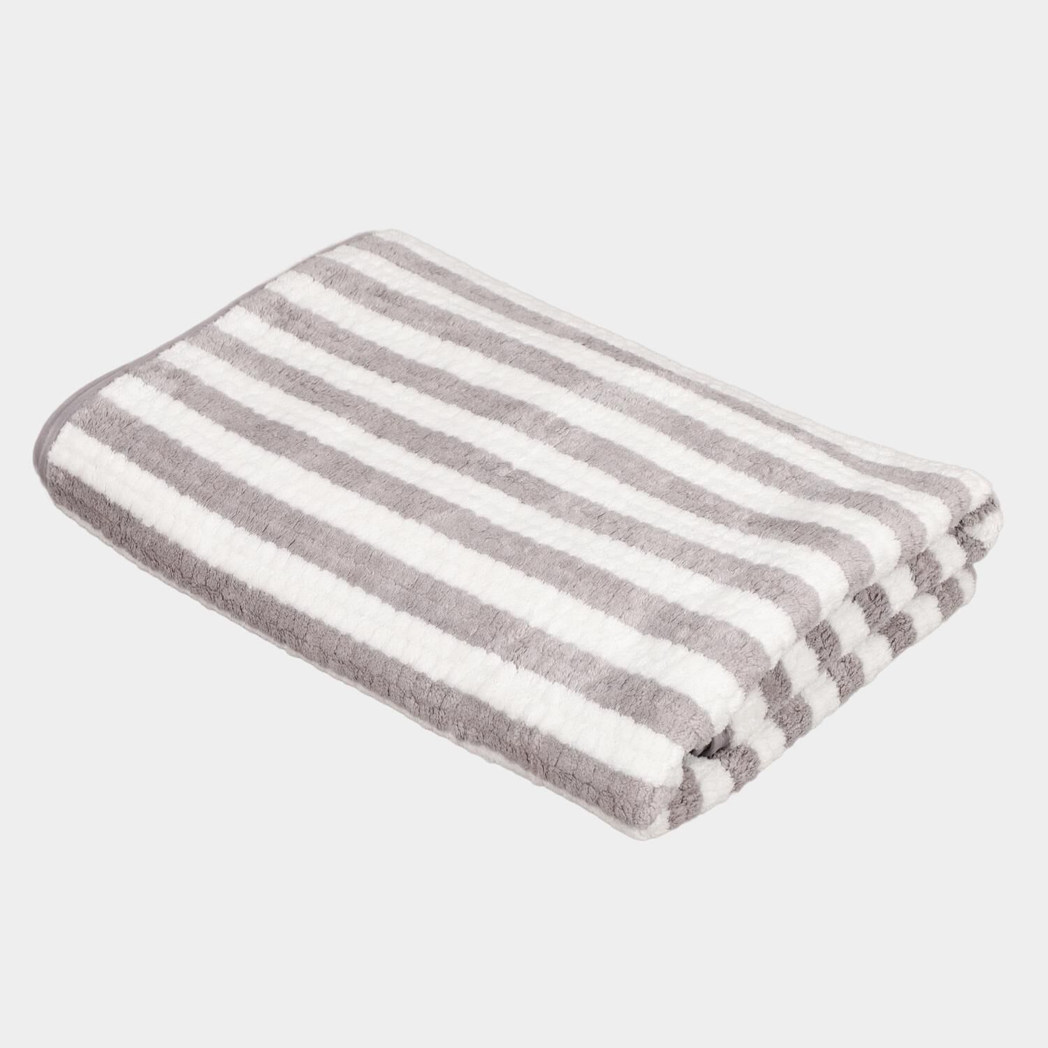 Home Beautiful                         225 GSM Grey Microfiber Bath Towel