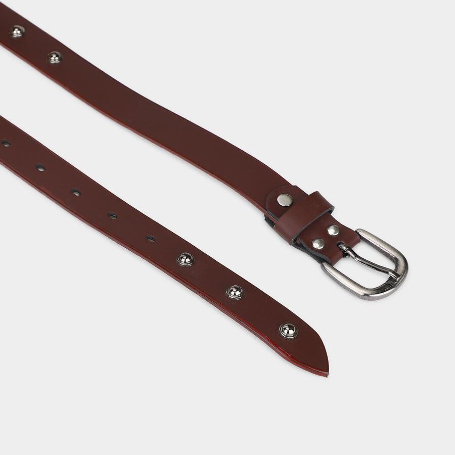 Women's Brown PU Belt , , large