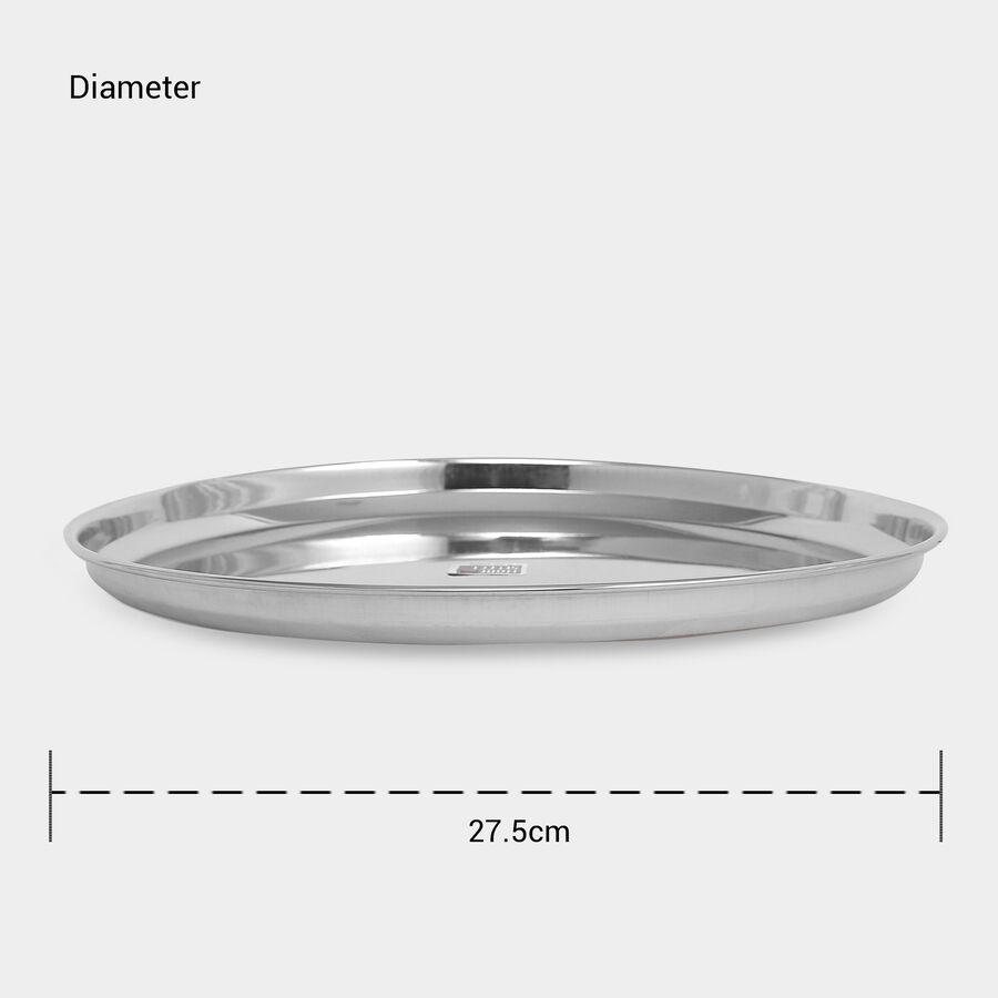 Stainless Steel Dinner Plate (Thali) - 27.5cm, , large image number null