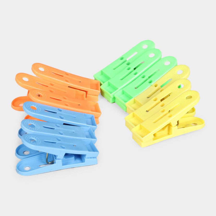 Plastic Cloth Clips-Set of 12 (Color/Design May Vary), , large image number null