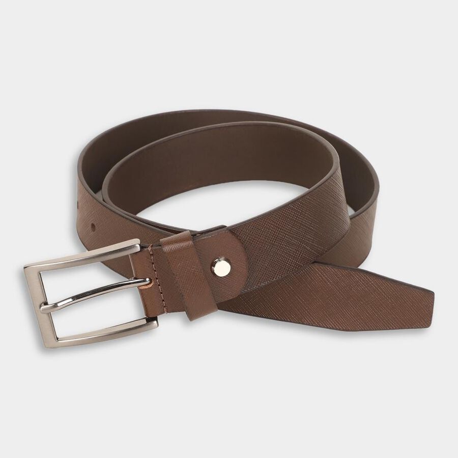 Men's Brown Leather Casual Belt, , large image number null