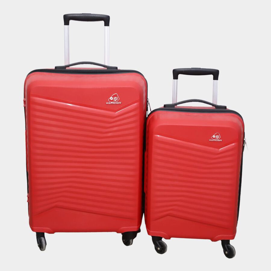 4-Wheel Red PVC Matee Hard Case Trolley, Small + Medium, , large image number null