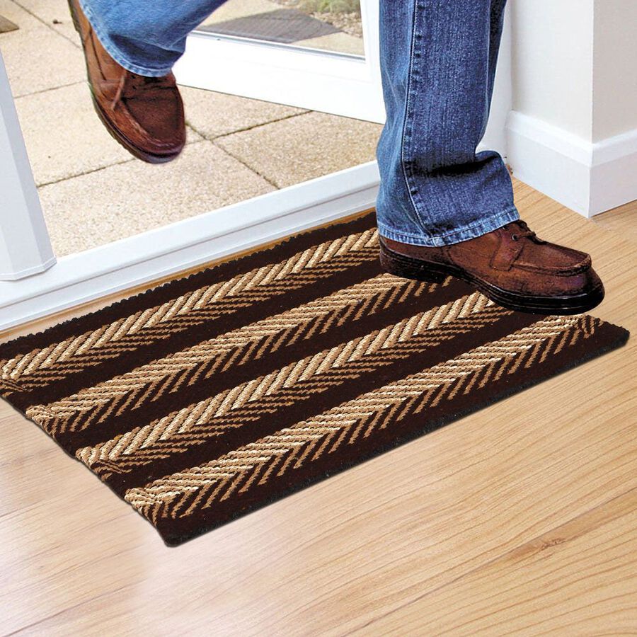 Brown Polyester Cotton Door Mat, , large image number null