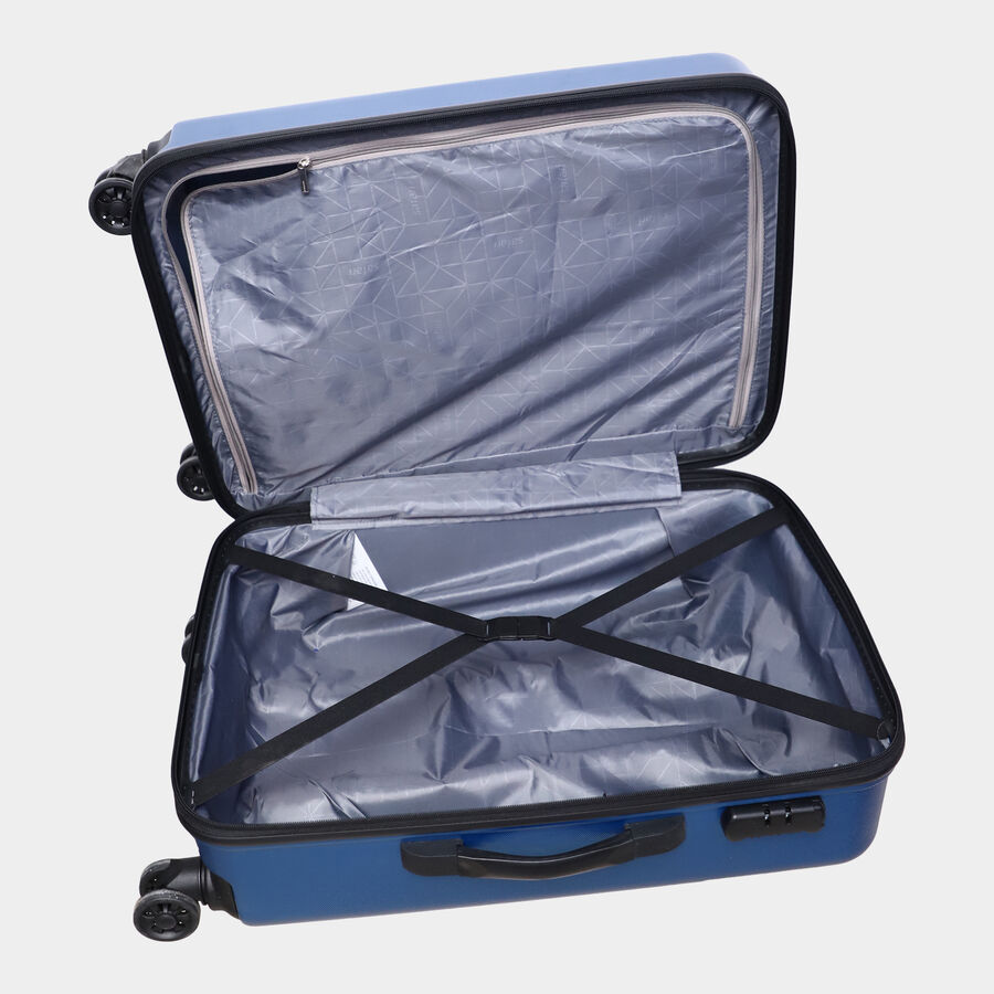 8-Wheel Blue Polycarbonate Hard Case Trolley, Medium, , large image number null