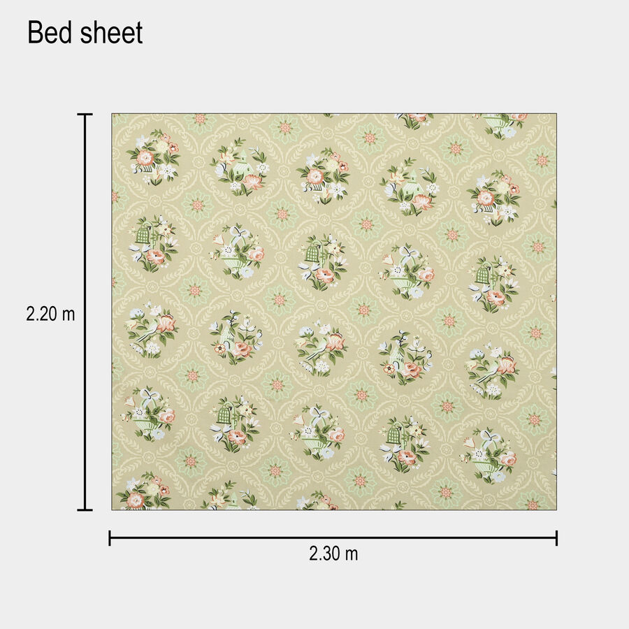 120 GSM Green Polycotton Double Bedsheet, , large image number null
