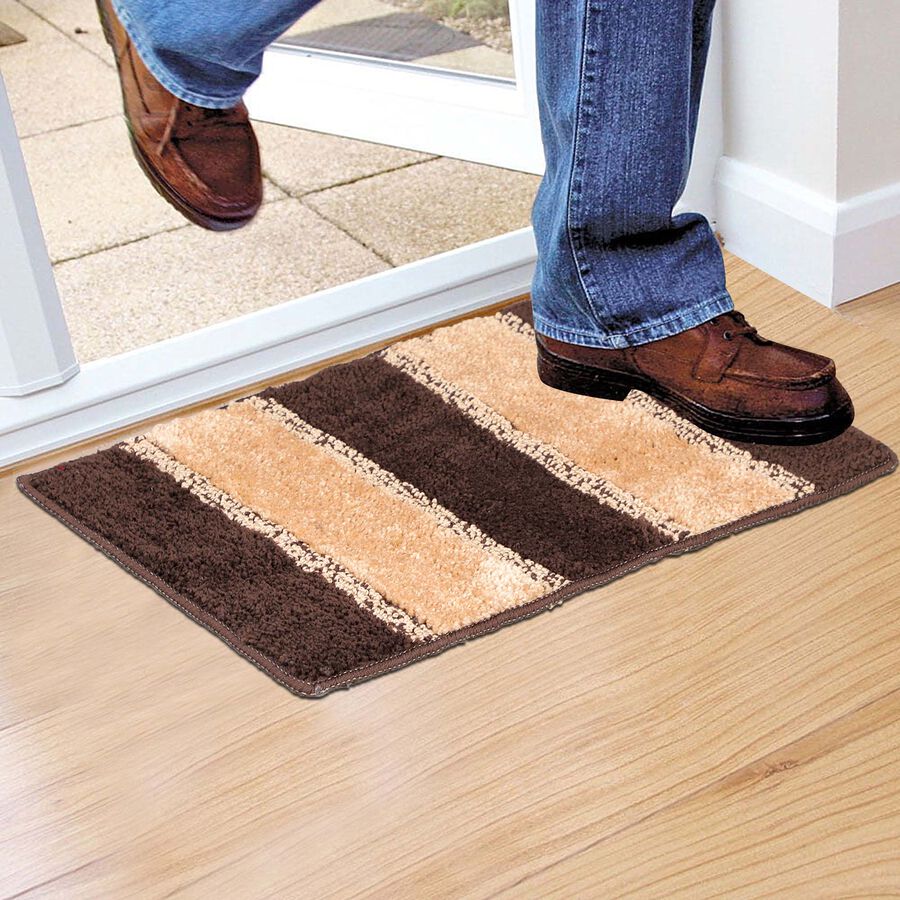 Anti-Skid Brown Polyester Door Mat, , large image number null