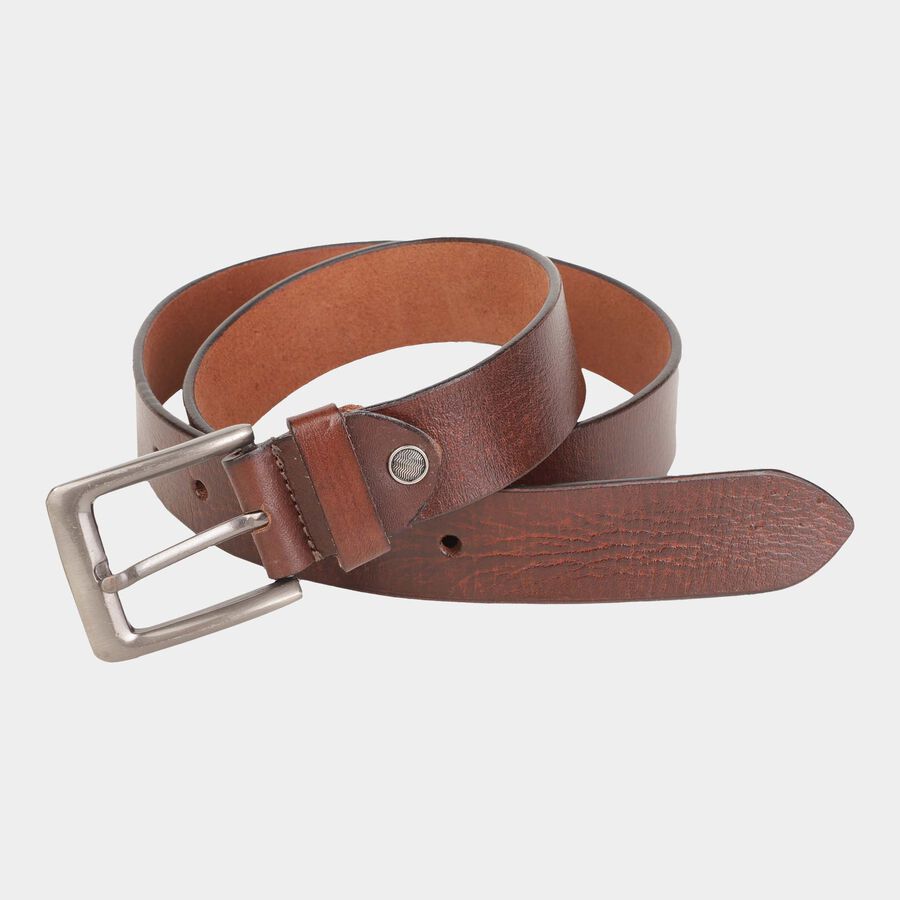Men's Leather Casual Belt, Size 36, Smooth/Plain, , large image number null