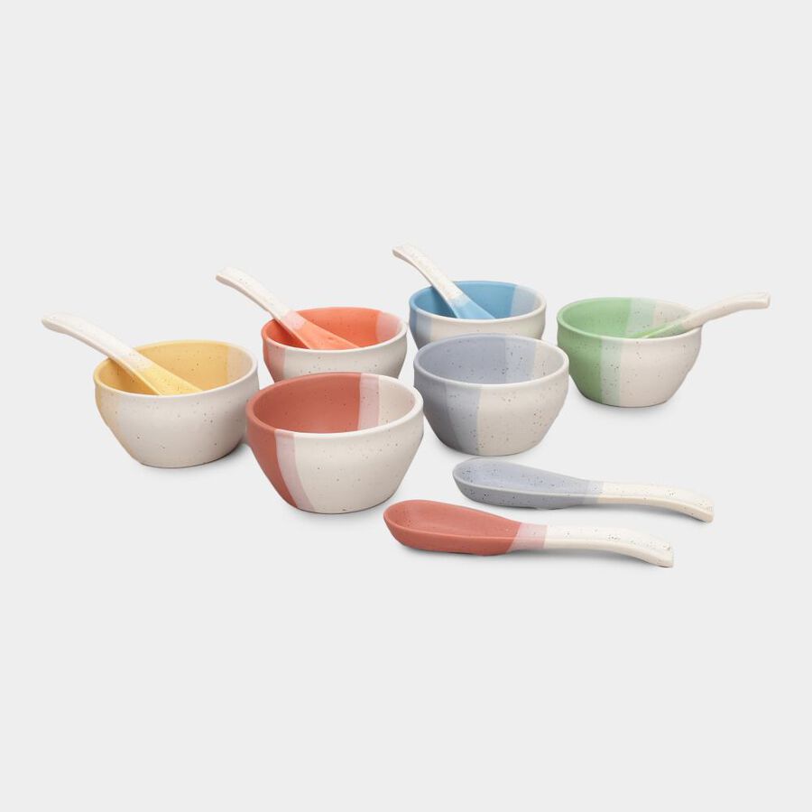 300ml Stoneware Soup Set 6 with Spoon , , large image number null