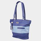 Women's Blue Polyurethane Tote Bag, , small