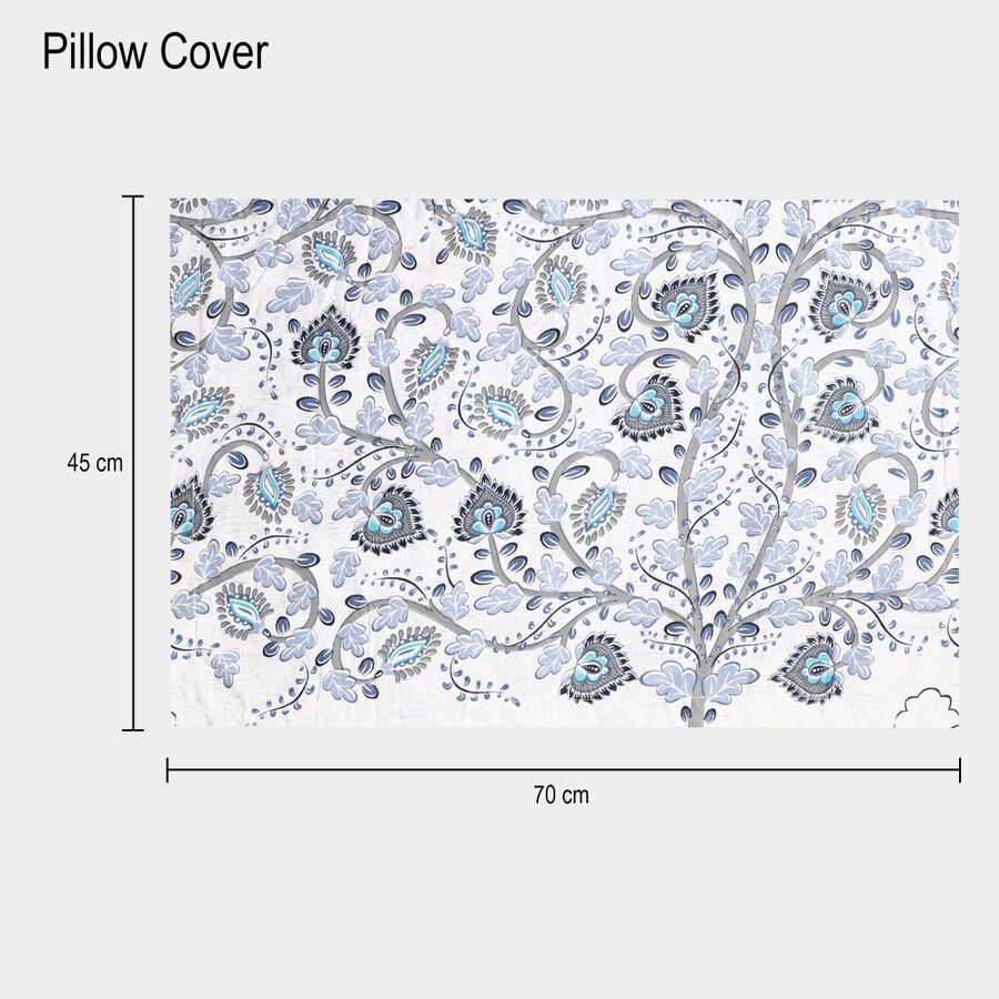 Blue Cotton Double Bedsheet With Pillow Cover, , large image number null