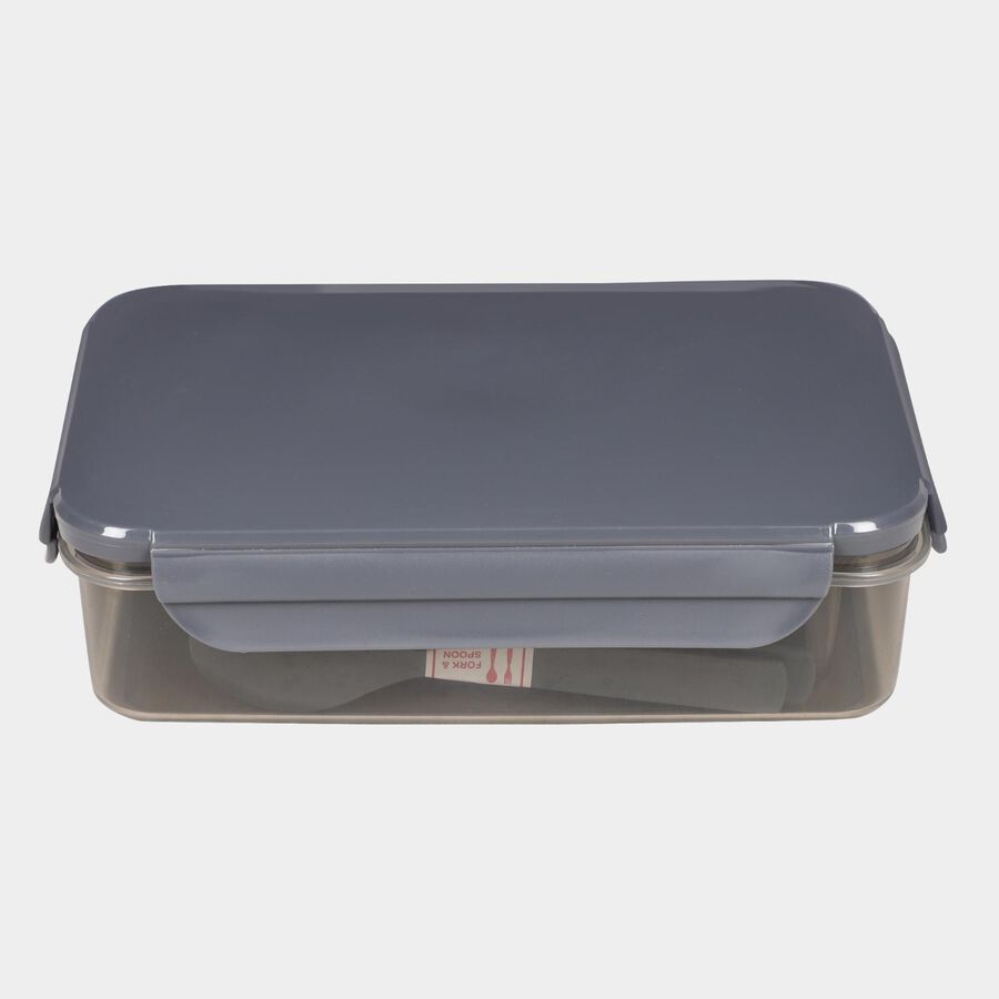 Plastic Lunch Box With Container, Spoon And Fork, , large image number null