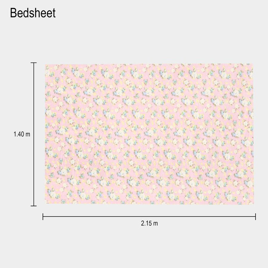 Pink Microfiber Single Bedsheet, , large